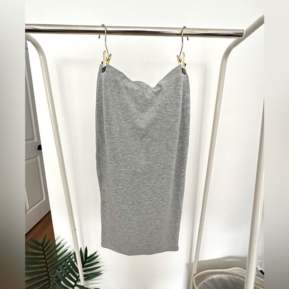 FOREVER 21 - light grey cotton midi skirt SIZE small